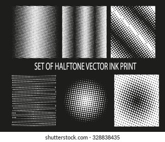 Grunge vintage halftone vector ink print background