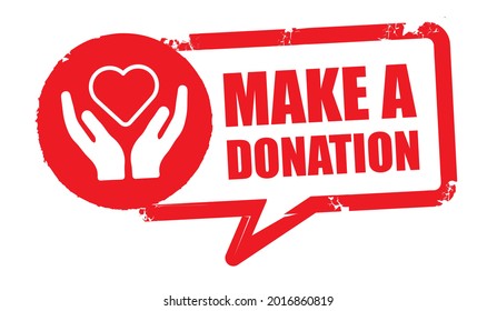 grunge vintage make a donation sign. Donate stamp. sticker. seal. vector illustration