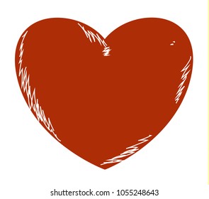 grunge vintage of red heart, vector style