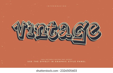 grunge vintage retro editable vector text effect alphabet font typography typeface
