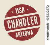 Grunge vintage round stamp with text Chandler, Arizona, vector illustration