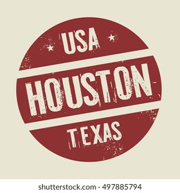 Grunge vintage round stamp with text Houston,Texas, vector illustration