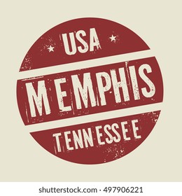 Grunge vintage round stamp with text Memphis, Tennessee, vector illustration