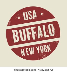 Grunge vintage round stamp with text Buffalo, New York, vector illustration