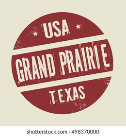 Grunge vintage round stamp with text Grand Prairie, Texas, vector illustration