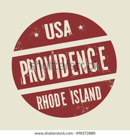 Grunge vintage round stamp with text Providence, Rhode Island, vector illustration