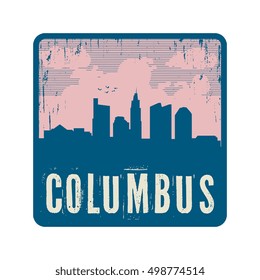 Grunge vintage stamp with text Columbus, vector illustration