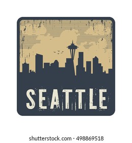 Grunge vintage stamp with text Seattle, vector illustration