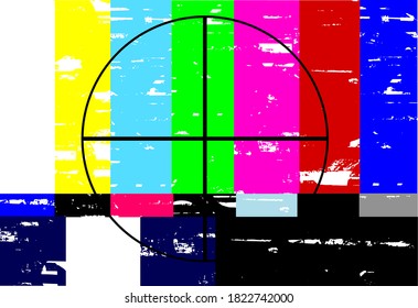Patrón de prueba de televisión vintage de Grunge