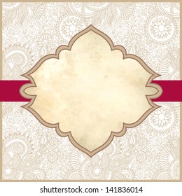 grunge vintage template with ornamental floral pattern
