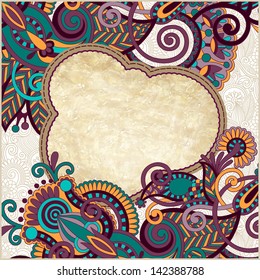 grunge vintage template with ornamental floral pattern