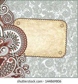 grunge vintage template with ornamental floral pattern