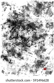 Grunge Vintage Texture Vector Background. Abstract Grain Black and Grey Design Dirty Old Distress Illustration. A4 format sheet proportions.