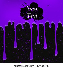 Grunge violet color drops. Abstraction seamless pattern