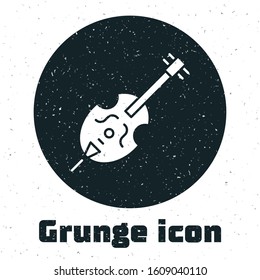 Grunge Violin icon isolated on white background. Musical instrument.  Vector Illustration