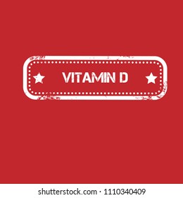 grunge vitamin D stamp
