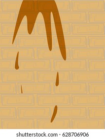 Grunge la pared con mancha sucia. Ilustración del vector