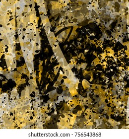 Grunge wall seamless texture. Brown, yellow, black colors. Abstract vector background for web page, banners backdrop, fabric, home decor, wrapping