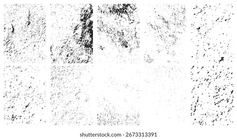 Grunge Wandtextur Set rauer Beton und Stein Overlay Hintergrund. Platzieren Sie die Illustration einfach über einem beliebigen Objekt, um einen grungy Effekt zu erzeugen. Grunge Urban Textur Hintergründe Set