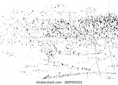 Grunge wall vector texture abstract distress background. Black crack scratched grungy grainy dust overlay effect distressed dirty stain on white old aged damage wall, vector illustration backdrop
