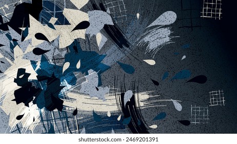Grunge wallpaper in cool colors. An excellent background for designing pages on social networks, posters, presentations, outdoor advertising and your other projects. Vector.