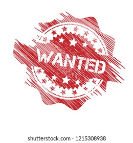 Grunge wanted emblem, label, badge, logo. grunge stamp