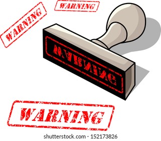 Grunge warning rubber stamp, vector illustration 