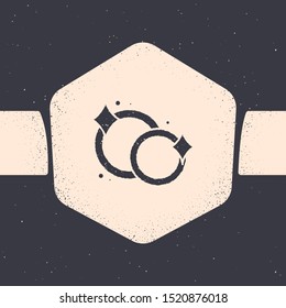 Grunge Washing dishes icon isolated on grey background. Cleaning dishes icon. Dishwasher sign. Clean tableware sign. Monochrome vintage drawing. Vector Illustration