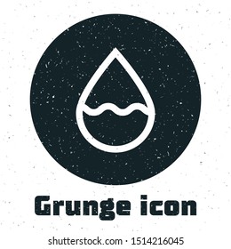 Grunge Water drop icon isolated on white background.  Vector Illustration