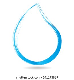 Grunge Water Drop Logo Element. Vector Illustration. 