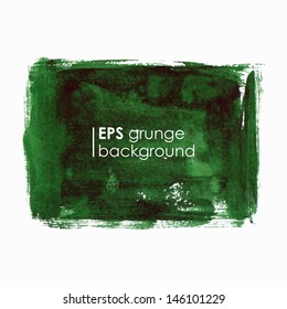 Grunge watercolor background. Green watercolor spot. Grunge banner.