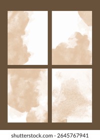 Grunge watercolor background with textured brush strokes and organic splashes. Ideal for posters, creative branding, packaging, invitations, and vintage-inspired design projects.