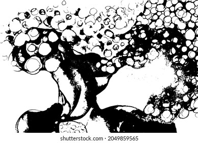 Grunge watercolor round drops vector texture.