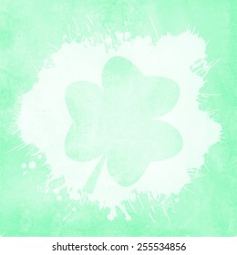 Grunge watercolor St. Patrick Day background. Vector illustration