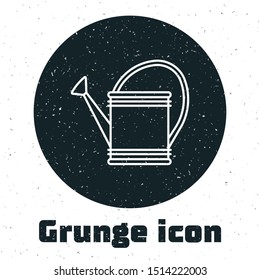 Grunge Watering can icon isolated on white background. Irrigation symbol.  Vector Illustration