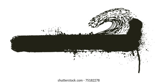 grunge wave with horizontal banner