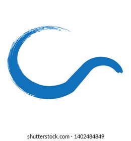 Grunge Wave Logo Element. Surfing Icon . Brush Stroke . Vector Illustration. 