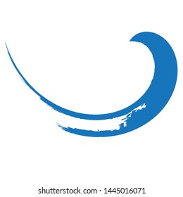 Grunge Wave Logo Element. Surfing Icon . Brush Stroke . Vector Illustration. 