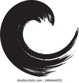 Grunge Wave Logo Element. Surfing Icon . Brush Stroke . Vector Illustration. 