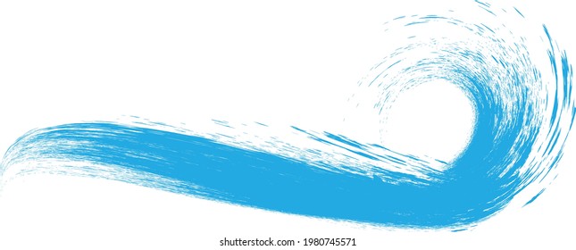 Grunge Wave Logo Element. Surfing Icon . Brush Stroke . Vector Illustration. 