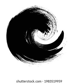 Grunge Wave Logo Element. Surfing Icon . Brush Stroke . Vector Illustration. 