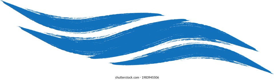 Grunge Wave Logo Element. Surfing Icon . Brush Stroke . Vector Illustration. 