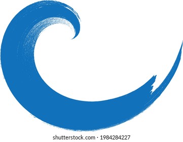 Grunge Wave Logo Element. Surfing Icon . Brush Stroke . Vector Illustration. 