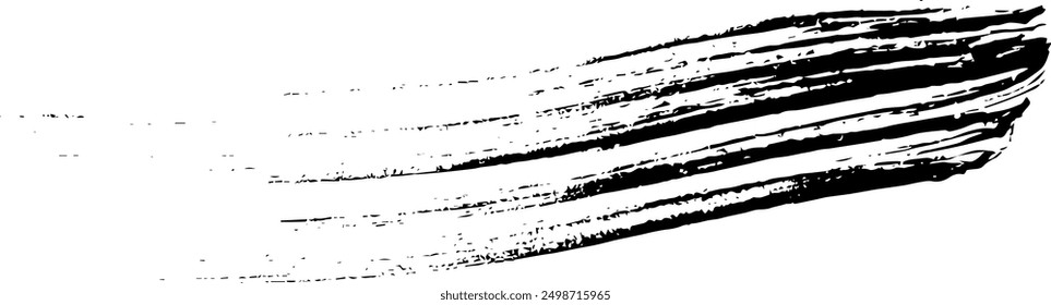 Elemento del logotipo de la onda del grunge. Icono de surf. Trazo de pincel. Ilustración vectorial. Trazo de pincel afligido. Anuncio texturizado moderno negro. Línea negra.