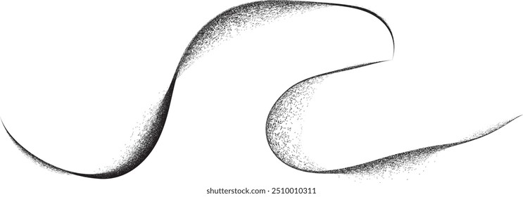 Elemento del logotipo de la onda del grunge. Icono de surf. Trazo de pincel. Ilustración vectorial. 