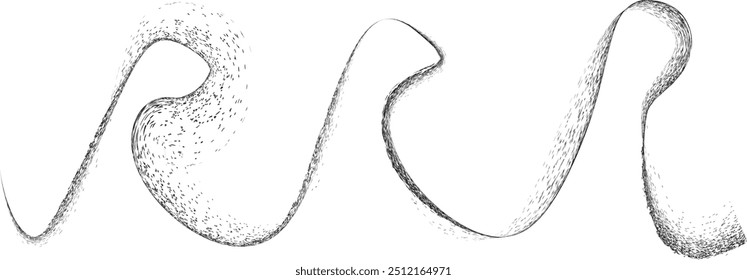 Elemento do logotipo Grunge Wave. Ícone de Navegação . Traço de pincel . Ilustração de vetor. 