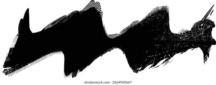 Elemento del logotipo de la onda del grunge. Icono de surf. Trazo de pincel. Ilustración vectorial. 