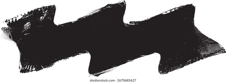 Elemento del logotipo de la onda del grunge. Icono de surf. Trazo de pincel. Ilustración vectorial.