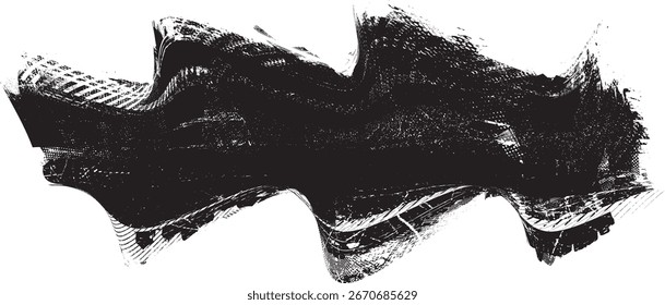 Grunge Wave Logo Element. Surf-Symbol . Pinselstrich . Vektorgrafik.