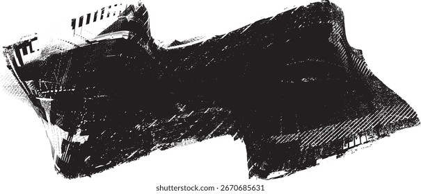 Elemento del logotipo de la onda del grunge. Icono de surf. Trazo de pincel. Ilustración vectorial.